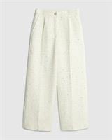 River Island Girls Trousers Cream Boucle Button Elasticated Waist Pants Bottoms - 10 Years Regular