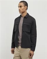 River Island Mens Overshirt Black Regular Fit Zipped Long Sleeve Collared Top - S Regular