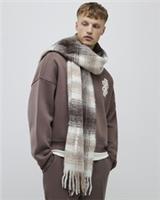 River Island Mens Scarf Brown Brushed Chequered Luminis Graphic Casual Accessory