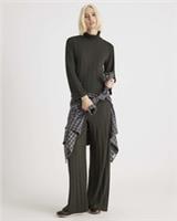 River Island Womens Trousers Green Cosy Wide Leg Ribbed Brushed Pants Bottoms - S Regular