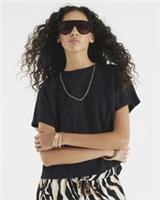 River Island Womens T-Shirt Black Chest Pocket Short Sleeve Crew Neck Tee Top - S Regular