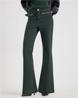 River Island Womens Flared Jeans Green Zip Front Relaxed Trousers Pants Bottoms - 6 Regular Regular