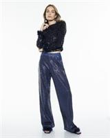 River Island Womens Straight Jeans Navy Sequin High Rise Relaxed Trousers Pants - 10 Regular Regular