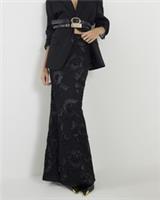 River Island Womens Maxi Skirt Black Cornelli Floral Fitted Embroidered Bottom - XS Regular