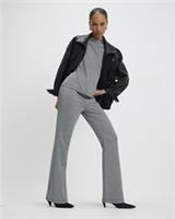 River Island Womens Flared Trousers Grey Herringbone Print Pants Bottoms - L Regular