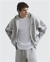 River Island Mens Hoodie Grey Oversized Fit Japanese Dragon Zip Sweatshirt Top - L Regular