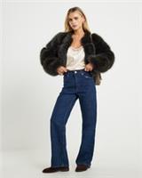 River Island Womens Straight Leg Jeans Petite Blue Relaxed Trousers Pants - 10 Extra Short Petites
