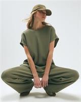 River Island Womens Top Khaki Premium Twill Short Sleeve Round Neck Blouse - XS Regular