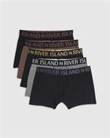 River Island Mens Trunks Black RR Print Metallic 5 Pack Underwear Bottoms - S Regular