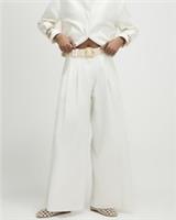River Island Womens Wide Leg Trousers White Belted High Waist Pants Bottoms - 16 Regular