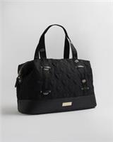 River Island Womens Holdall Bag Black Heart Quilted Zip Fastening Body Strap