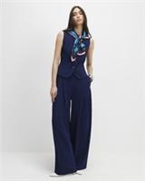 River Island Womens Wide Leg Trousers Navy Concealed Fastening Pants Bottoms - 10 Regular Regular