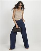 River Island Womens Wide Leg Jeans Blue Pull On Trousers Pants Bottoms - 6 Regular Regular