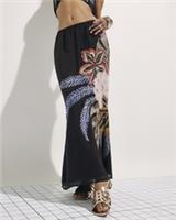 River Island Womens Maxi Skirt Black Beaded Floral Terry de Havilland Bottom - 14 Regular