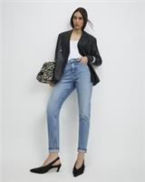 River Island Womens Mom Sculpt Jeans Blue Mid Rise Trousers Pants Bottoms - 12 Regular Regular