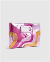 River Island Womens Clutch Bag Pink Swirl Panel Popper Terry De Havilland
