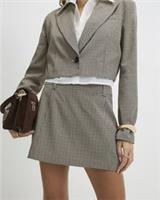River Island Womens Skort Brown Check Print Hybrid Fabric Tailored Bottoms - 16 Regular