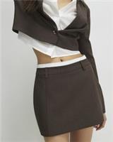 River Island Womens Skort Brown Hybrid Fabric Belt Loops Tailored Bottoms - 12 Regular