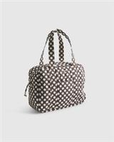 River Island Womens Holdall Bag Brown Polka Dot Quilted Zipped Zip Fastening