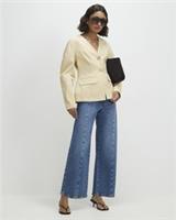 River Island Womens Cropped Jeans Blue Denim Zip Hook Trousers Pants Bottoms - 10 Regular