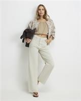 River Island Womens Cropped Jeans Cream Straight Leg Trousers Pants Bottoms - 10 Regular