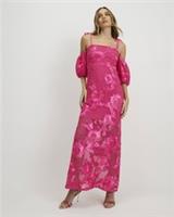 River Island Womens Maxi Dress Pink Cornelli Design Square Neck Tie Straps - M Regular