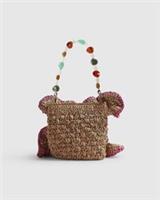 River Island Womens Flower Bag Beige Raffia Del Maar Collection Detachable Strap