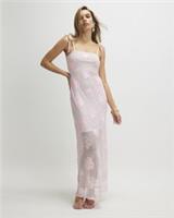 River Island Womens Maxi Dress Pink Sleeveless Cornelli Design Shell Strap Tie - L Regular