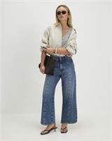 River Island Womens Cropped Jeans Petite Blue Denim Trousers Pants Bottoms - 12 Extra Short Petites