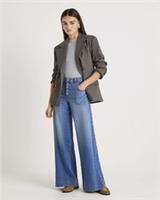 River Island Womens Wide Leg Jeans Blue Pocket Front Trousers Pants Bottoms - 6 Regular Regular