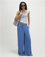 River Island Womens Wide Leg Jeans Blue Paperbag Drawstring Trousers Pants - 6 Regular Regular