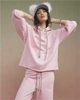 River Island Womens Hoodie Pink Year Zero Embellished Cord Hooded Sweatshirt Top - S Regular