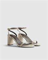River Island Womens Sandals Cream Block Heeled Open Toe Buckle Open Toe Shoes
