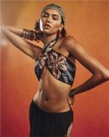 River Island Womens Crop Top Black Beaded Halter Blouse Terry De Havilland - 12 Regular