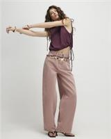 River Island Womens Balloon Leg Jeans Pink High Waisted Trousers Pants Bottoms - 12 Short Regular