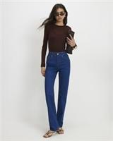 River Island Womens Straight Leg Jeans Blue Stretch Trousers Pants Bottoms - 8 Regular Regular