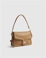 River Island Womens Shoulder Bag Beige Tab Front Cherry Charm Popper Strap
