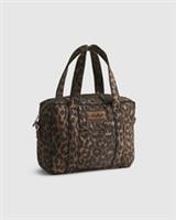 River Island Womens Holdall Bag Brown Leopard Jacquard Canvas Zip Fastening