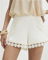 River Island Womens Shorts Cream Crochet Detail Zip Back Fastening Bottoms - 8 Regular