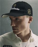 River Island Mens Cap Black Sanctuaire Crest Embroidered Graphic Hat Accessory