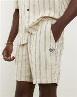 River Island Mens Shorts Cream Regular Fit Stripe Pull On Striped Bottoms - M Regular