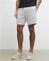 River Island Mens Shorts Grey Regular Fit Linen Pull On Zipped Button Bottoms - M Regular