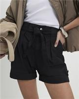 River Island Womens Shorts Black Belt Detail Elasticated Button Bottoms - 10 Regular