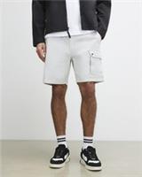 River Island Mens Shorts Grey Regular Fit Cargo Elasticated Drawstring Bottoms - XL Regular