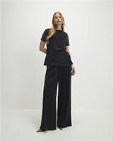 River Island Womens Straight Leg Trousers Black Elasticated Pants Bottoms - 6 Regular