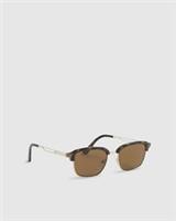 River Island Mens Square Sunglasses Brown Tortoise Tinted Lenses Metal Frame