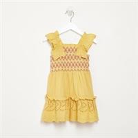 River Island Girls Dress Orange Ruffle Smock Neck Sleeveless Frill Top - 12-18 Months Regular
