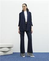 River Island Womens Straight Jeans Indigo Relaxed Turn Up Trousers Pants Bottoms - 12 Regular Regular