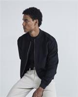 River Island Mens Jacket Bomber Black Faux Suedette Collared Zip Outerwear Top - M Regular