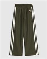 River Island Girls Wide Leg Trousers Khaki Pinstripe Elasticated Pants Bottoms